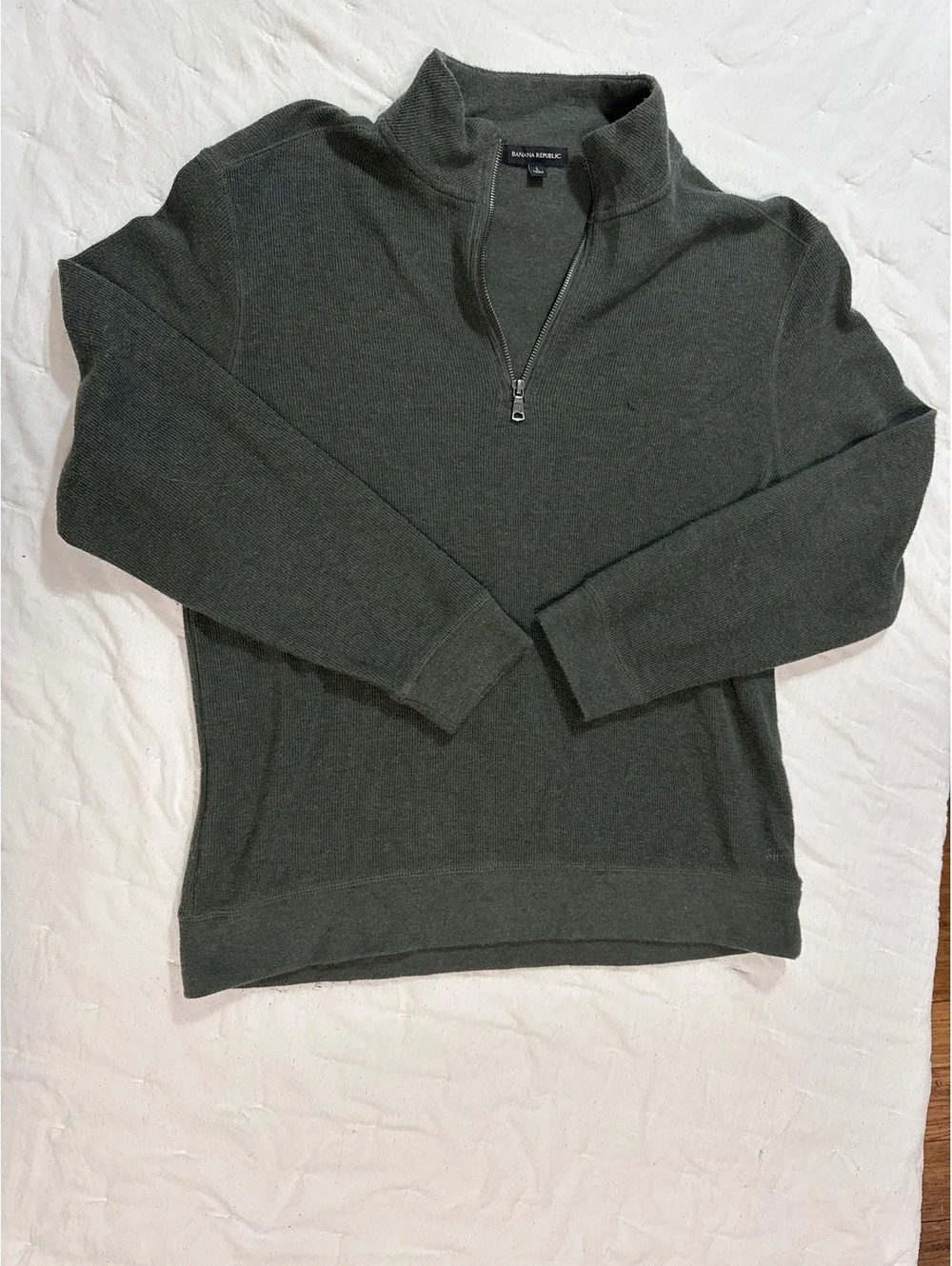 Banana Republic Men's Full Zip Sweater Size L Green